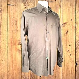 BARACUDA Men's Dress Shirt Size Medium Light Brown Vintage